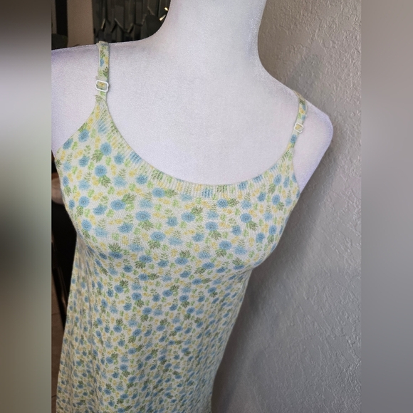 Zara Light Blue Green Floral Mini Dress With Adjustable Straps Size M - Picture 4 of 8